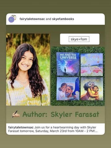 Skyler Farasat of Skye+Fam welcomed back to Fairytale Town for yet another author event!
