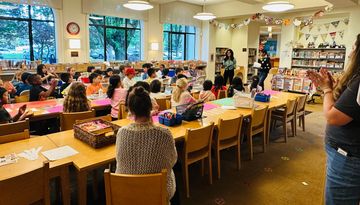 3rd graders engrossed in Skye+Fam storytime! 