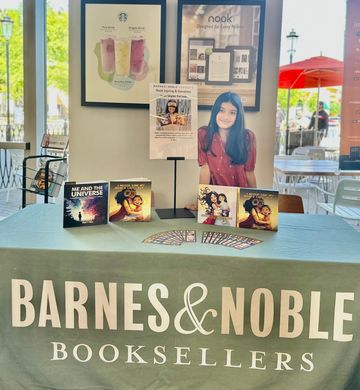 Young author Skyler Farasat of Skye+Fam at her very first book signing event in Barnes & Noble at 9