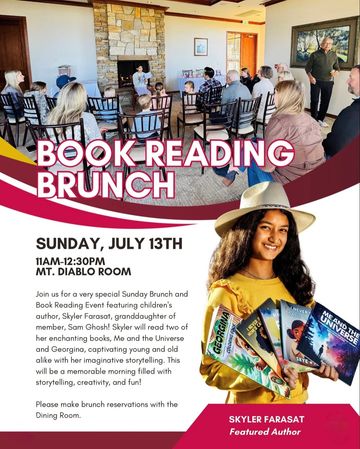 Skyler Farasat featured at Serrano Country Club for Brunch Book Reading event