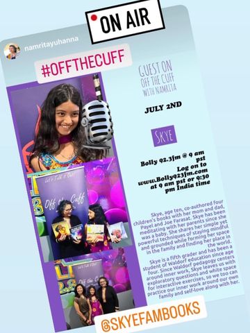 Skyler Farasat of Skye+Fam interviewed on radio station 92.3FM Off the Cuff with Namrita Yuhanna 