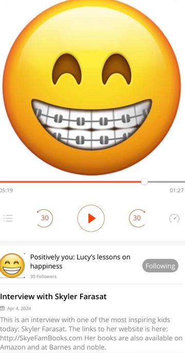 Skyler Farasat of Skye+Fam featured on 12 year old Lucy Turner's positivity podcast Positively You 
