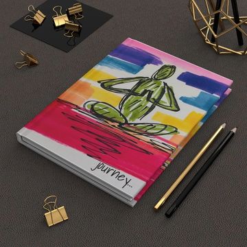 Blank hardcover matte Journal for Meditation and Doodles with beautiful Skye+Fam art cover