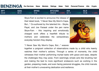 Skyler Farasat of Skye+Fam featured in Benzinga News Channel