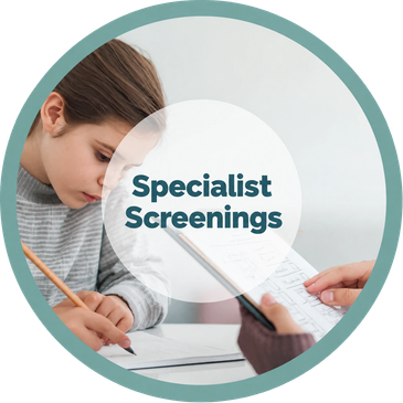 Young child completing a screening