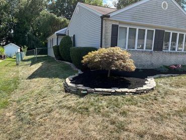 After picture of a landscape stone border 