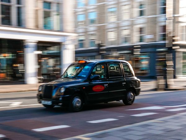 A taxi on the road