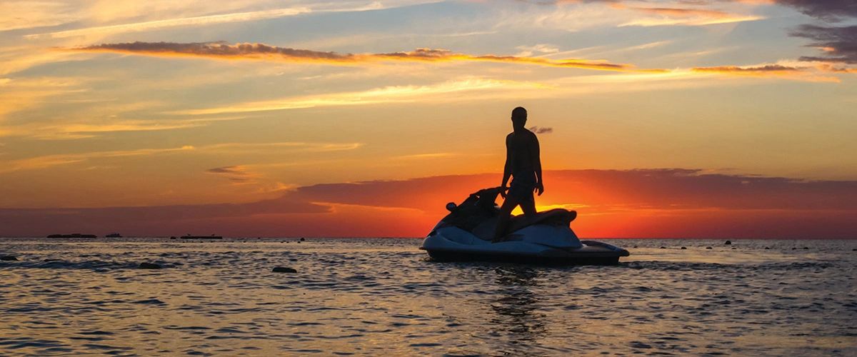 Jet ski at sunset on Tampa Bay