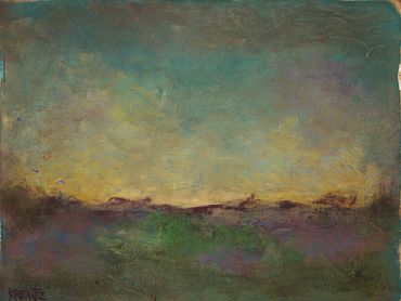 Abstract landscape painting with subtle colors.