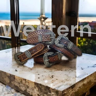 Western leather belts