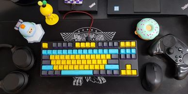 Animation Creative consultant workspace and keyboard