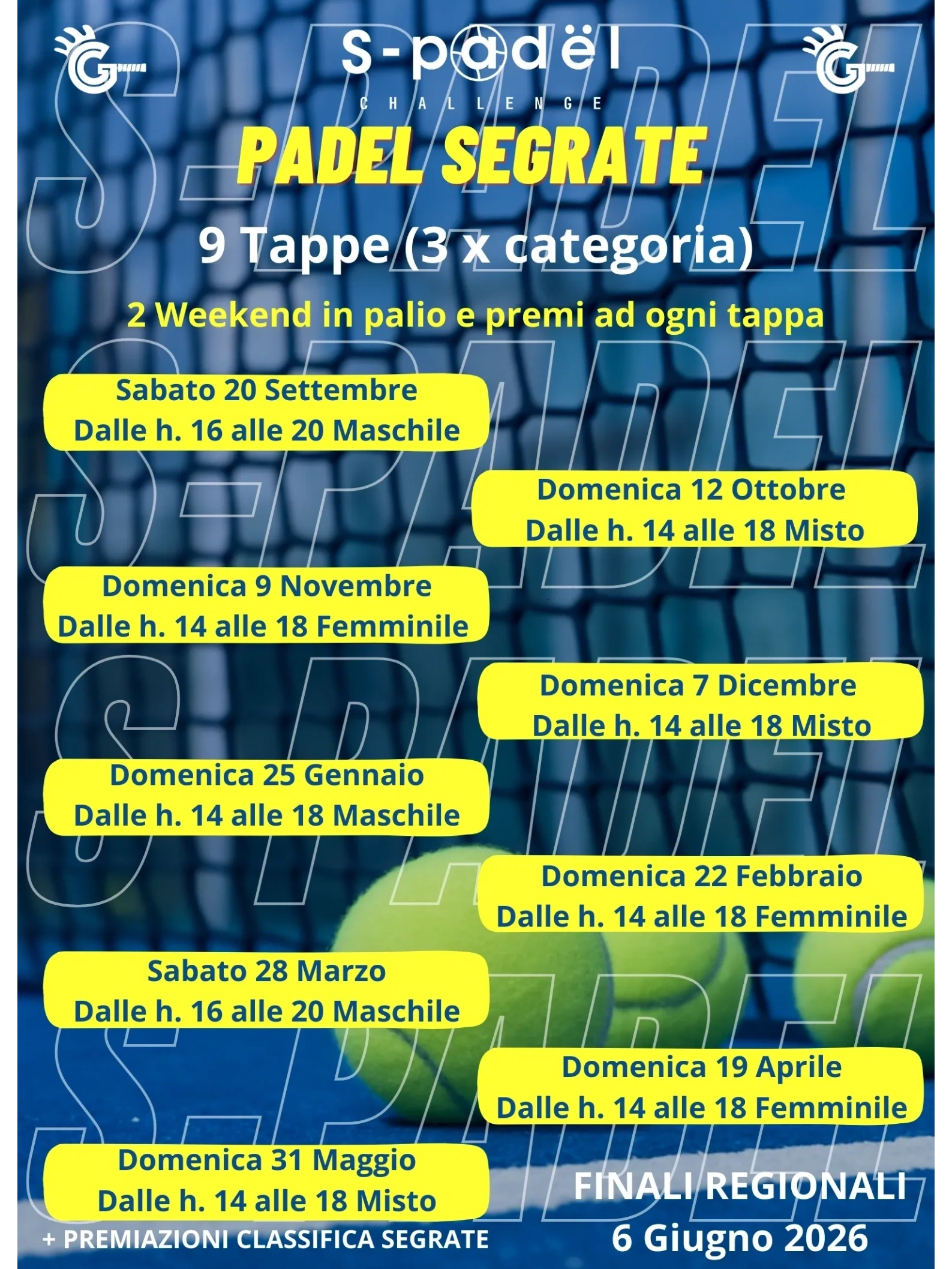 CALENDARIO TORNEI AMATRIALI SEGRATE VIA RUGACESIO 5