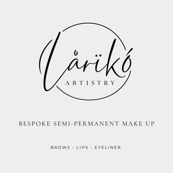 Logo for Lariko Artistry, offering bespoke semi-permanent makeup.
