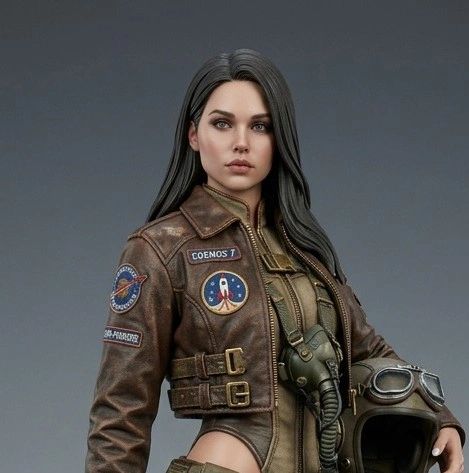 1/6 Scale Take to the Stars with the Cosmic Aviatrix! Space Pilot Pin-up.