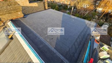 New flat roof installation from above.