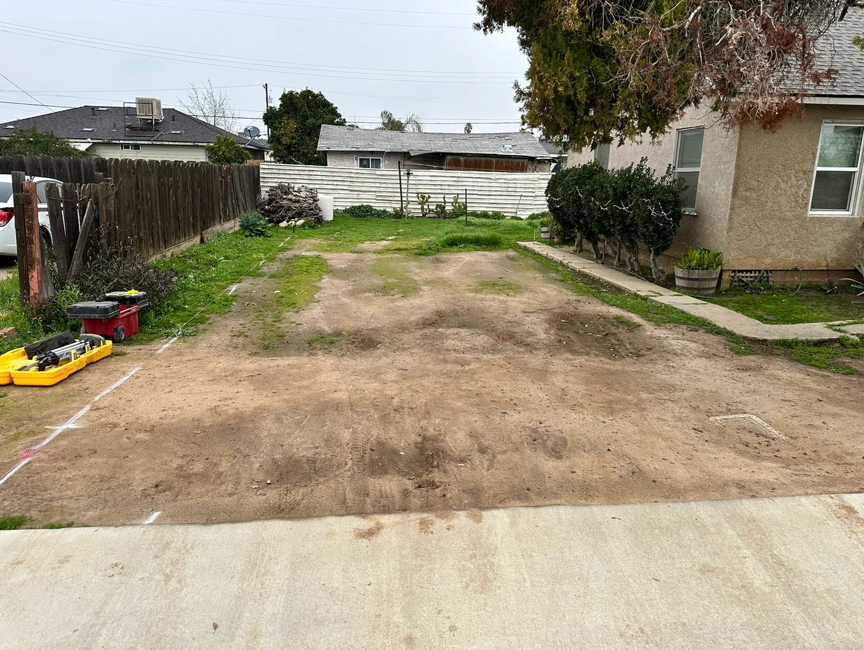 Before photo of driveway repair.