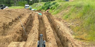 Leach field excavation in Tollhouse California, Fresno County.