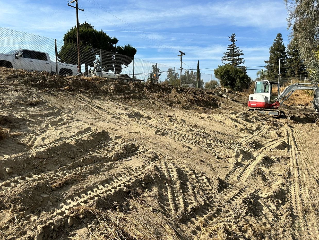 Erosion repair in ponding basin. 