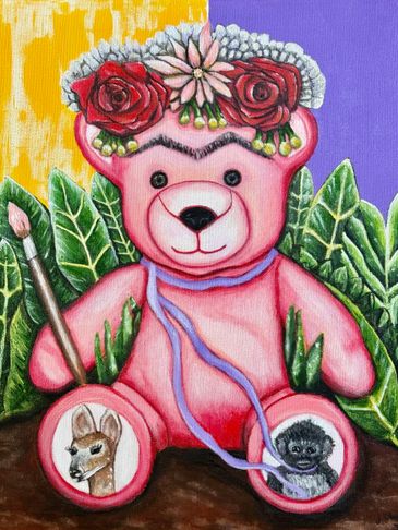 Frida Bear
16x20"
Acrylic on Canvas
2025