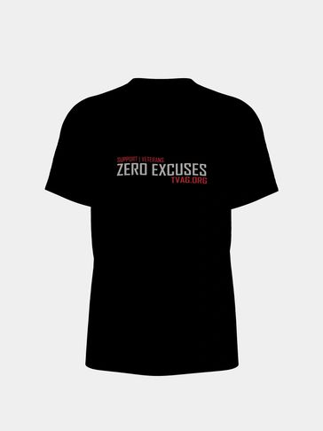 TVAG.ORG ZERO EXCUSES TEE SHIRT BLACK