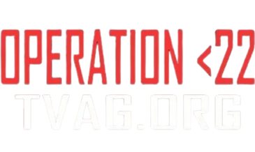 Logo for Operation 22 by TVAG.org with bold red and white text.