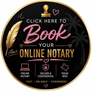 Online notary booking advertisement with secure and reliable features.