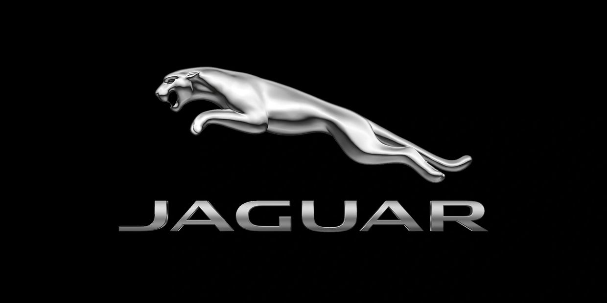 Silver Jaguar logo on a black background.