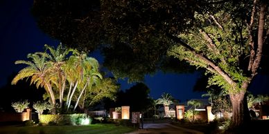 Landscape Lighting added to subdivision entry-way.