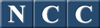 Logo with letters N, C, and C on blue tiles.