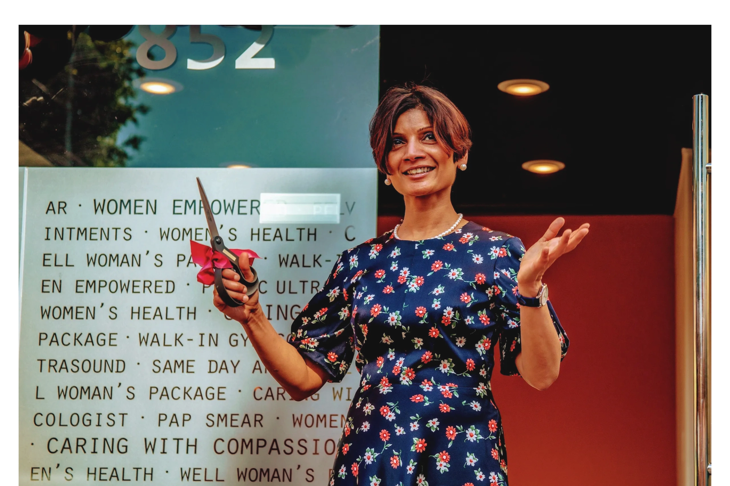Dr. Adeeti Gupta cutting a ribbon at the Longevity Center Beverly Hills office
