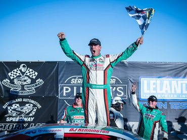 DJ Kennington, NASCAR Pinty's Series Win. Saskatoon, July 28th 2022. 