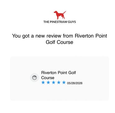 Five-star review notification from Riverton Point Golf Course.