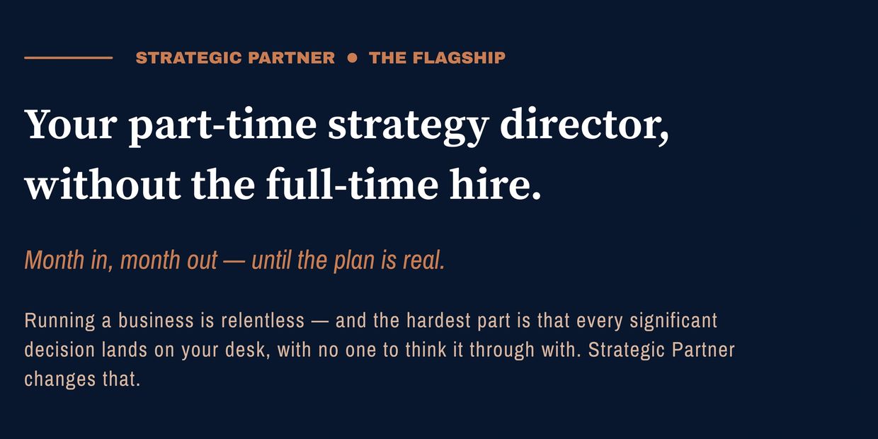 Part-time strategy director without full-time hire.