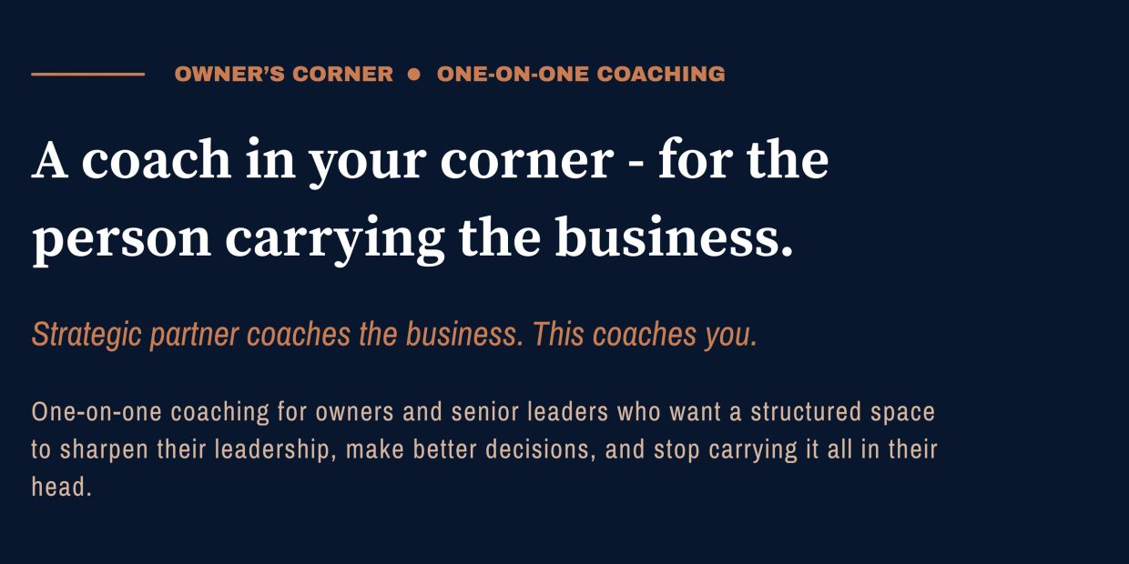 Coaching for business owners to improve leadership and decision-making.