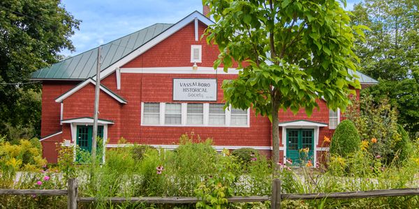 Vassalboro Historical Society building in summer.