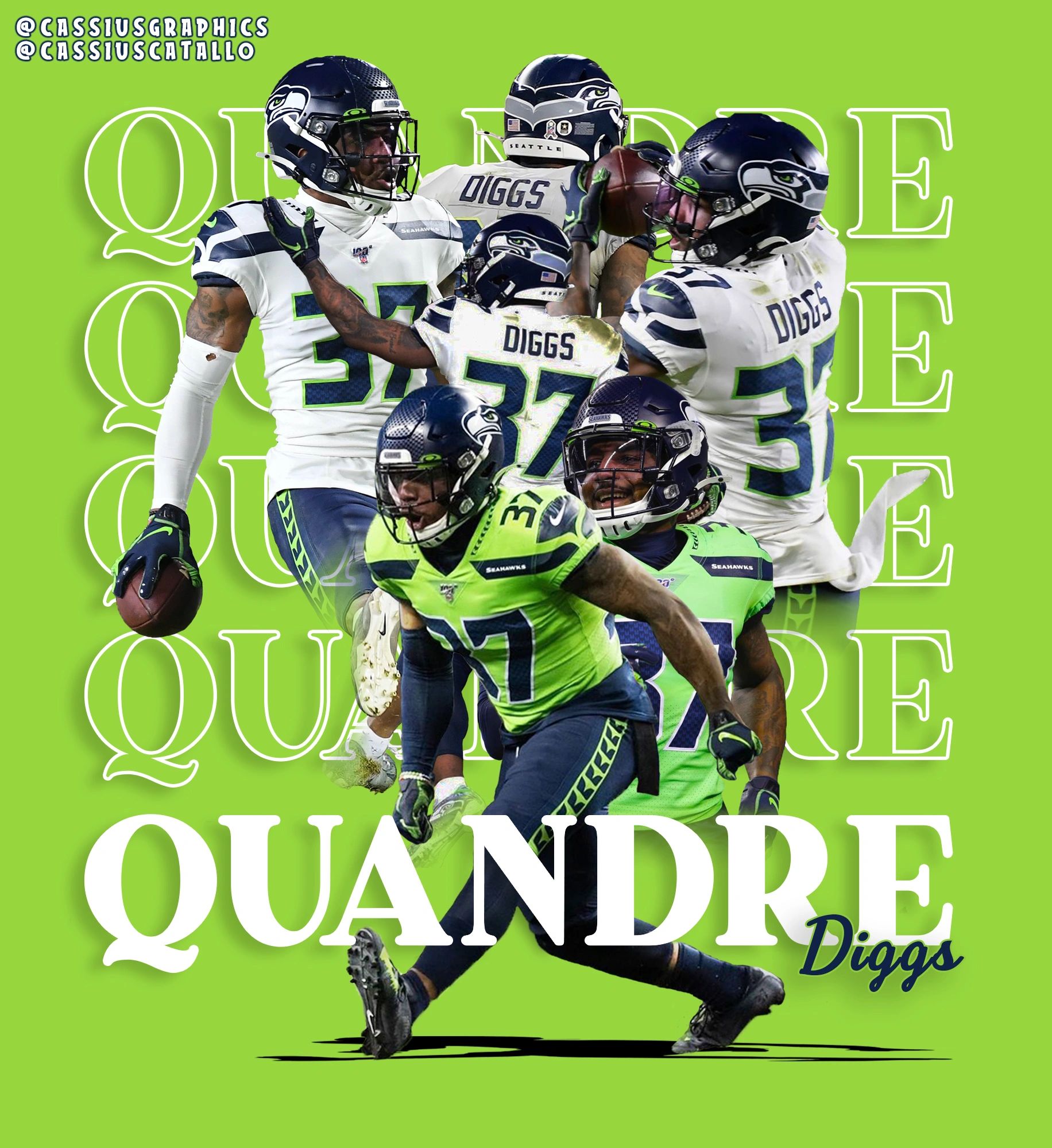 Quandre Diggs Football Design Poster Seahawks T-shirt