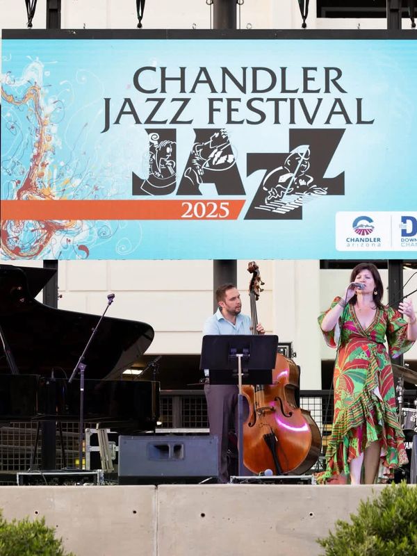 Musicians perform live at the Chandler Jazz Festival 2025 stage.