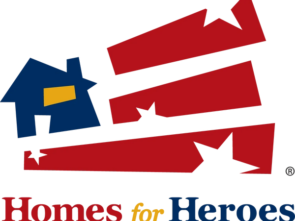 Homes For Heroes Logo with Flag and House and stars