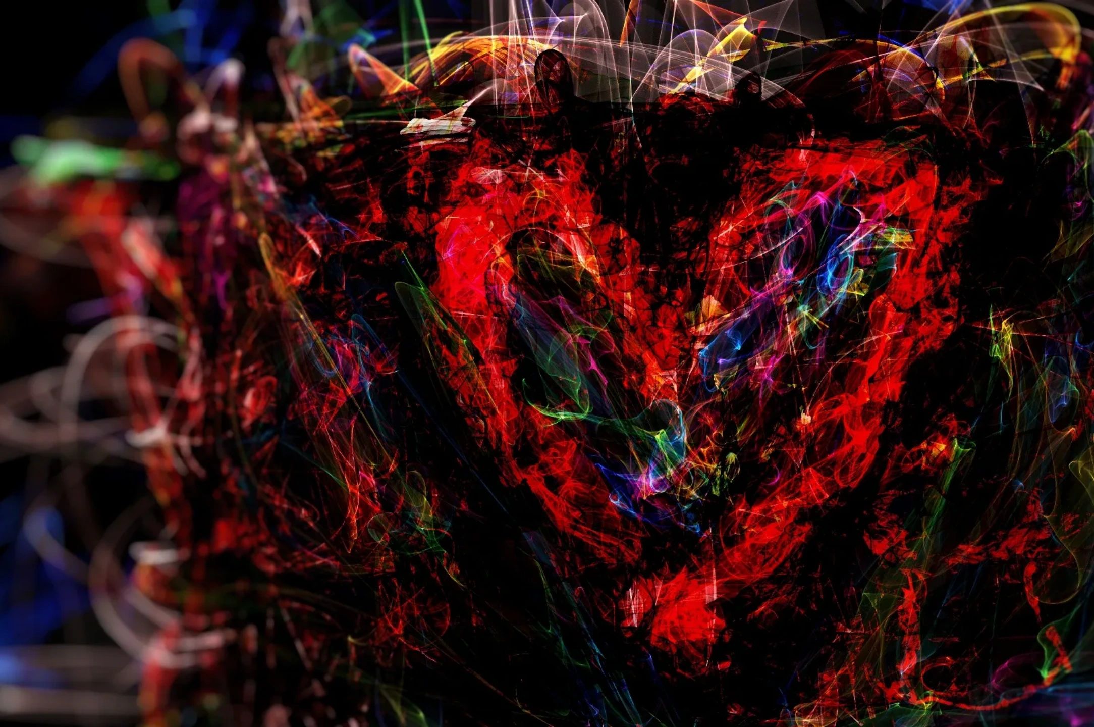 A heart surrounded by colors
