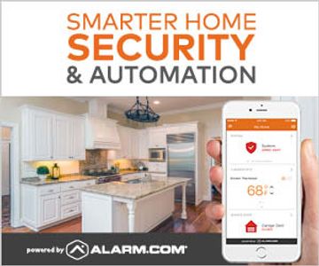 Smart home security and automation with Alarm.com app control.