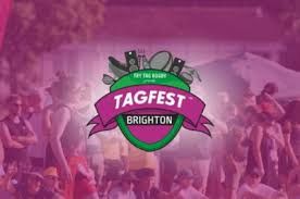 TagFest Brighton event logo with crowd background.