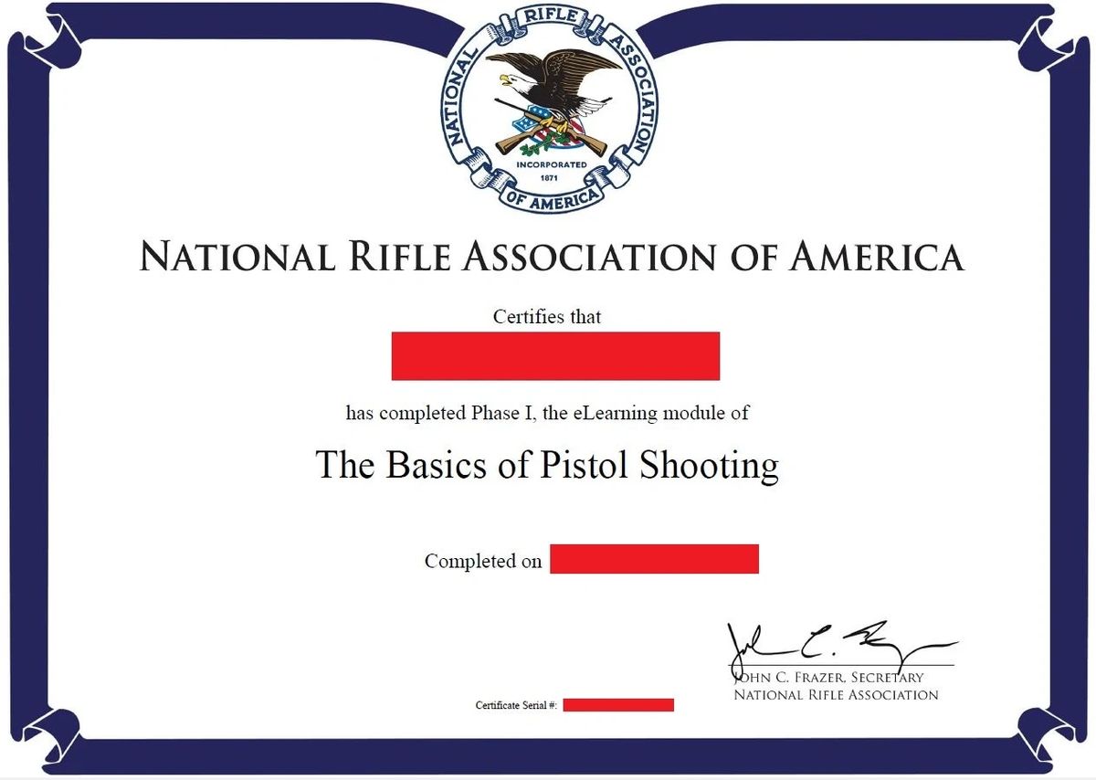 NRA BASICS OF PISTOL (Online E-Learning)
