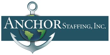 Logo of Anchor Staffing, Inc. with an anchor and globe design.