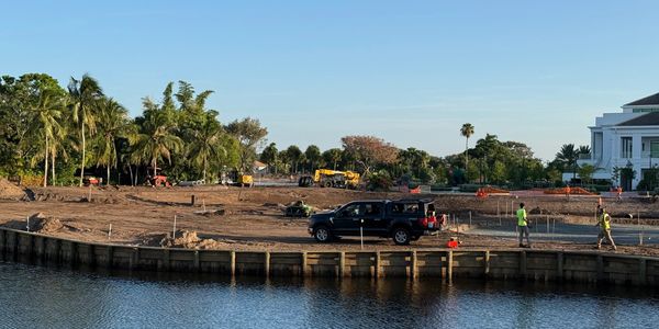 Frenchman's Creek Timber Retaining Wall on Hole 18 located in Palm Beach Gardens, FL.