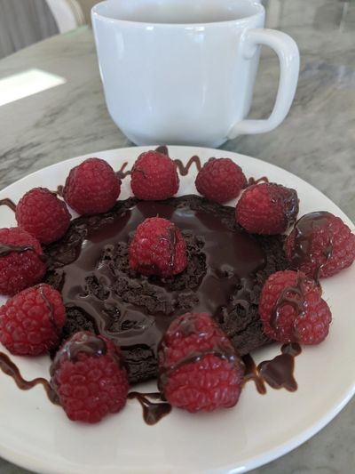 Gluten Free Oat Carob Pancakes with Jack Daniels Chocolate Ganache