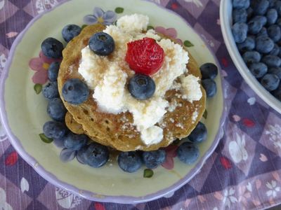 Oat Groats Pancakes with Ricotta Cheese