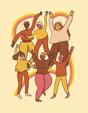 An illustration to celebrate togetherness for women