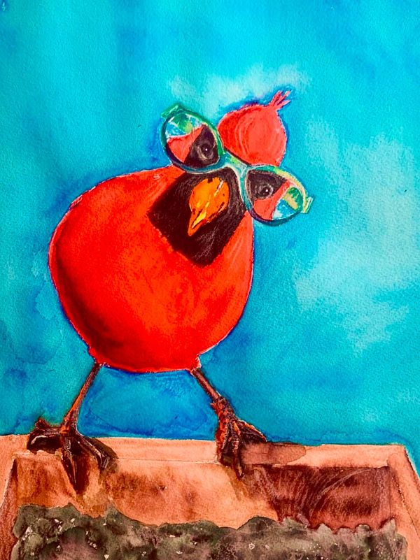 Cardinal in glasses is the first of all my Cardinal paintings. He was an still is very popular 