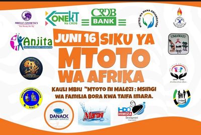Poster for Africa Child Day on June 16 with various sponsor logos.