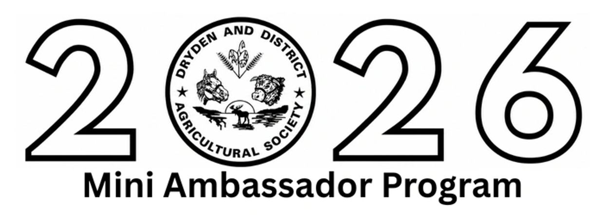 Logo for the 2026 Mini Ambassador Program by Dryden and District Agricultural Society.